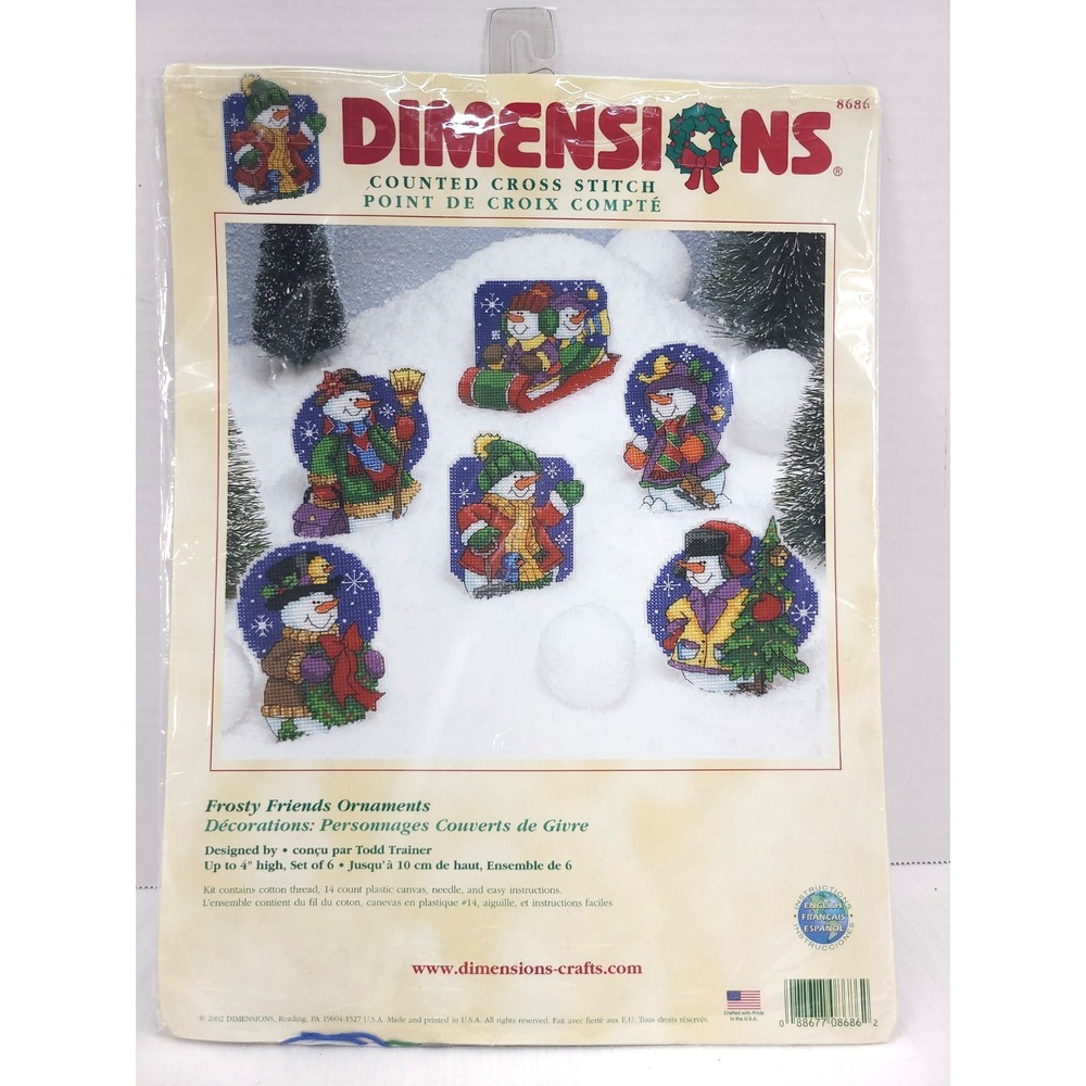 Dimensions Frosty Friends Counted Cross Stitch Ornaments 8686NEW Opened